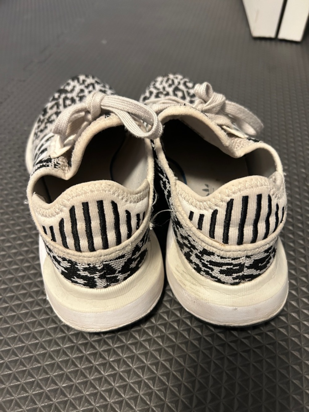 adidas Leopard Print Athletic Sneakers - Black & Cream - Picture 2 of 4